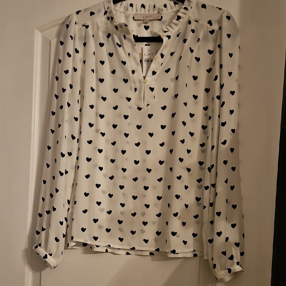 LOFT Long Sleeve Sheer Blouse